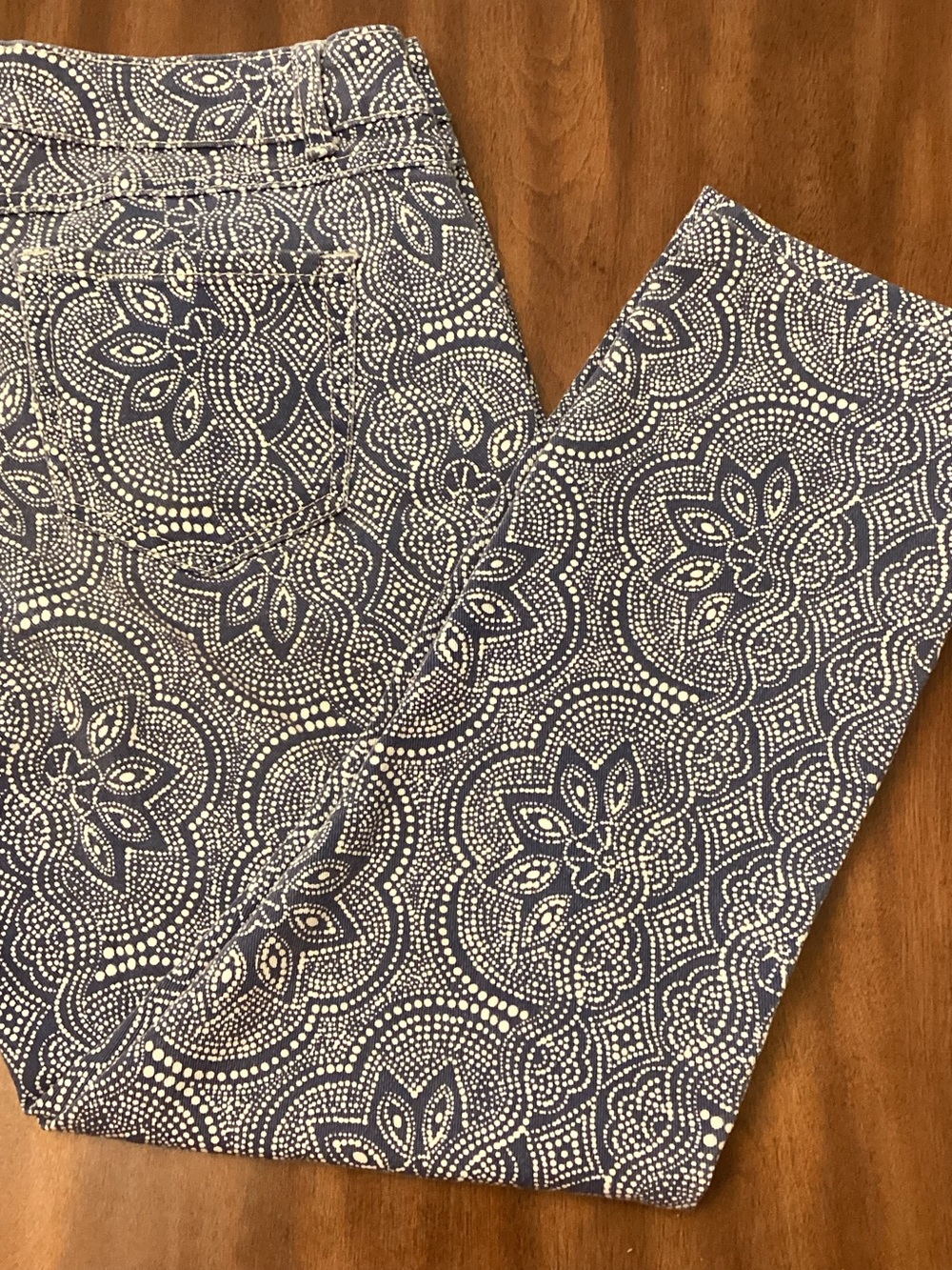 Signature 1 Studio Ladies Blue Print Capri Crop Pants Size 10